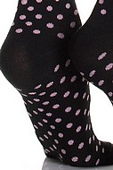 Knee socks with polka dots and ruffles